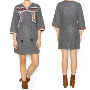 Esley Embroidered Knit Sweater Dress M